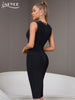 Adyce Black Lace V Neck Bandage Dress Summer Sexy Tank Sleeveless Party Evening Celebrity Night Club Midi Women's Dress Vestidos