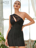 Adyce Black Lace Women's Dress 2023 Summer Sexy Tank  Sleeveless One Shoulder Elegant Celebrity Night  Party Wear Dress Vestidos