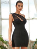 Adyce Black Lace Women's Dress 2023 Summer Sexy Tank  Sleeveless One Shoulder Elegant Celebrity Night  Party Wear Dress Vestidos