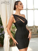 Adyce Black Lace Women's Dress 2023 Summer Sexy Tank  Sleeveless One Shoulder Elegant Celebrity Night  Party Wear Dress Vestidos