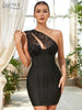 Adyce Black Lace Women's Dress 2023 Summer Sexy Tank  Sleeveless One Shoulder Elegant Celebrity Night  Party Wear Dress Vestidos