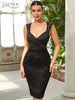 Adyce Black Lace Women's Dress 2023 Summer Sexy Tank Sleeveless V Neck Elegant Celebrity Night Club Hollow Out Party Wear Dress