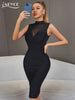 Adyce Black Mesh See Through Bandage Dress Sexy Tank Sleeveless Summer Party Evening Celebrity Night Club Women's Dress Vestidos