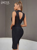 Adyce Black Mesh See Through Bandage Dress Sexy Tank Sleeveless Summer Party Evening Celebrity Night Club Women's Dress Vestidos