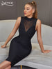 Adyce Black Mesh See Through Bandage Dress Sexy Tank Sleeveless Summer Party Evening Celebrity Night Club Women's Dress Vestidos