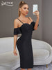 Adyce Black Midi Club Bodycon Bandage Dress Vestidos Women Sexy Off Shoulder Celebrity Evening Summer Party Lady Dresses