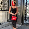Adyce Celebrity Women's Spaghetti Strap Bodycon Bandage Dress Sexy Sleeveless Midi Evening Runway Club Party Dresses 2023 Summer