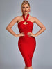 Adyce Evening Red Backless Bodycon Bandage Dress Sexy Women Hollow Out Club Celebrity Summer Party Sleeveless Midi Dress Outfits