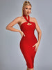 Adyce Evening Red Backless Bodycon Bandage Dress Sexy Women Hollow Out Club Celebrity Summer Party Sleeveless Midi Dress Outfits