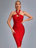 Adyce Evening Red Backless Bodycon Bandage Dress Sexy Women Hollow Out Club Celebrity Summer Party Sleeveless Midi Dress Outfits