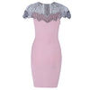 Fashion Bandage Dress Women Celebrity Evening Party Dresses Vestidos Sexy Beads Embellished Mini Runway Dress
