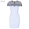 Fashion Bandage Dress Women Celebrity Evening Party Dresses Vestidos Sexy Beads Embellished Mini Runway Dress