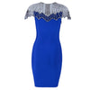 Fashion Bandage Dress Women Celebrity Evening Party Dresses Vestidos Sexy Beads Embellished Mini Runway Dress