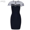 Fashion Bandage Dress Women Celebrity Evening Party Dresses Vestidos Sexy Beads Embellished Mini Runway Dress