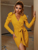 Adyce Women's  Autumn Winter Dress Sexy Long Sleeve Sashes V Neck Casual Club Celebrity Party Female Outfits Dress 2023