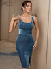 Adyce Women's  Midi Celebrity Night Club Dress 2023 Summer Sexy Tank Sleeveless Backless Evening Party Outfits Dress