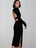 Adyce Long Sleeve Runway Bandage Dress Women Sexy Hollow Out Backless Night Club Celebrity Evening Runway Party Midi Black Dress