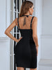 Adyce Mini Club Spaghetti Strap Bandage Dress For Women Black V Neck Draped Mesh Celebrity Evening Summer Party Bodycon Dresses