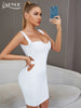Adyce Mini White Night Club Bodycon Bandage Dress Sexy Hollw Out Tank Sleeveless Celebrity Evening Party Dresses Outfits