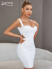Adyce Mini White Night Club Bodycon Bandage Dress Sexy Hollw Out Tank Sleeveless Celebrity Evening Party Dresses Outfits