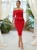Adyce Autunm Red Elegant Women Ruffles Off Shoulder Dress Sexy Club Celebrity Evening Runway Party Cocktail Dresses Vestidos