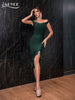 Adyce Summer Black Off Shoulder Mermaid Bandage Dress For Women Sexy Ruffles Midi Celebrity Club Runway Party Dresses 2023