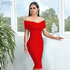 Adyce Summer Blue Off Shoulder Bodycon Bandage Dress Women 2023 Sexy Short Sleeve Club Celebrity Evening Runway Party Dress