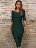 Adyce Summer Green Night Club Women Bandage Dress Sexy V Neck Half Sleeve Celebrity Evening Elegant Midi Party Dress Outfits