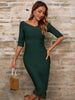 Adyce Summer Green Night Club Women Bandage Dress Sexy V Neck Half Sleeve Celebrity Evening Elegant Midi Party Dress Outfits