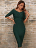 Adyce Summer Green Night Club Women Bandage Dress Sexy V Neck Half Sleeve Celebrity Evening Elegant Midi Party Dress Outfits