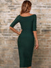 Adyce Summer Green Night Club Women Bandage Dress Sexy V Neck Half Sleeve Celebrity Evening Elegant Midi Party Dress Outfits