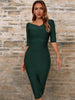 Adyce Summer Green Night Club Women Bandage Dress Sexy V Neck Half Sleeve Celebrity Evening Elegant Midi Party Dress Outfits
