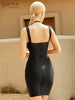 Adyce Summer Halter Patchwork Bodycon Bandage Dress 2023 Sexy Sleeveless Club Celebrity Evening Runway Party Dress For Women