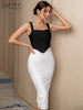 Adyce Summer Off Shoulder Patchwork Bandage Dress For Women 2023 Sexy Sleeveless Midi Club Evening Runway Party Female Dress