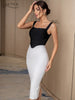 Adyce Summer Off Shoulder Patchwork Bandage Dress For Women 2023 Sexy Sleeveless Midi Club Evening Runway Party Female Dress