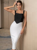 Adyce Summer Off Shoulder Patchwork Bandage Dress For Women 2023 Sexy Sleeveless Midi Club Evening Runway Party Female Dress