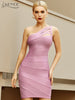 Adyce Summer One Shoulder Women's Bodycon Bandage Dress 2023 Sexy Hollow Out Sleeveless Celebrity Club Runway Party Dresses
