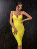 Adyce Summer Spaghetti Strap Bodycon Bandage Dress For Women Sexy Sleeveless V Neck Celebrity Club Runway Party Dresses 2023