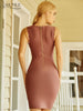 Adyce Summer Tank Hollow Out Bodycon Bandage Dress Sexy Sleeveless Beading Celebrity Runway Club Party Dress For Women 2023