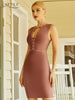 Adyce Summer Tank Hollow Out Bodycon Bandage Dress Sexy Sleeveless Beading Celebrity Runway Club Party Dress For Women 2023