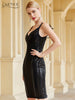 Adyce Summer Women Black Sequins Club Bodycon Bandage Dress Sexy V Neck Spaghetti Strap Celebrity Runway Party Dress Vestido