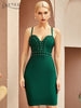 Adyce Summer Women Green Sleeveless V Neck Bodycon Bandage Dress 2023 Sexy Spaghetti Strap Celebrity Club Runway Party Dress