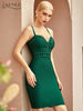 Adyce Summer Women Green Sleeveless V Neck Bodycon Bandage Dress 2023 Sexy Spaghetti Strap Celebrity Club Runway Party Dress