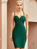 Adyce Summer Women Green Sleeveless V Neck Bodycon Bandage Dress 2023 Sexy Spaghetti Strap Celebrity Club Runway Party Dress