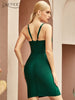 Adyce Summer Women Green Sleeveless V Neck Bodycon Bandage Dress 2023 Sexy Spaghetti Strap Celebrity Club Runway Party Dress