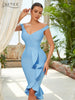 Adyce Summer Women Off Shoulder V Neck Mermaid Bandage Dress 2023 Sexy Ruffles Midi Night Club Runway Party Dresses Vestidos
