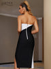 Adyce Summer Women Strapless Bodycon Bandage Dress 2023 Sexy Sleeveless Patchwork Midi Celebrity Evening Club Party Dresses