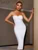 Adyce Summer Women Strapless Bodycon Bandage Dress 2023 Sexy Sleeveless Patchwork Midi Celebrity Evening Club Party Dresses