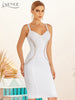 Adyce Summer Women White Bodycon Bandage Dress Sexy Sleeveless Spaghetti Strap Club Celebrity Evening Runway Party Dress