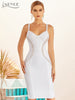 Adyce Summer Women White Bodycon Bandage Dress Sexy Sleeveless Spaghetti Strap Club Celebrity Evening Runway Party Dress